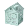 The new cross-border foreign trade wooden house humidifier features a creative seven-color ambient light, thick fog volume spray, and a desktop humidifier details Picture